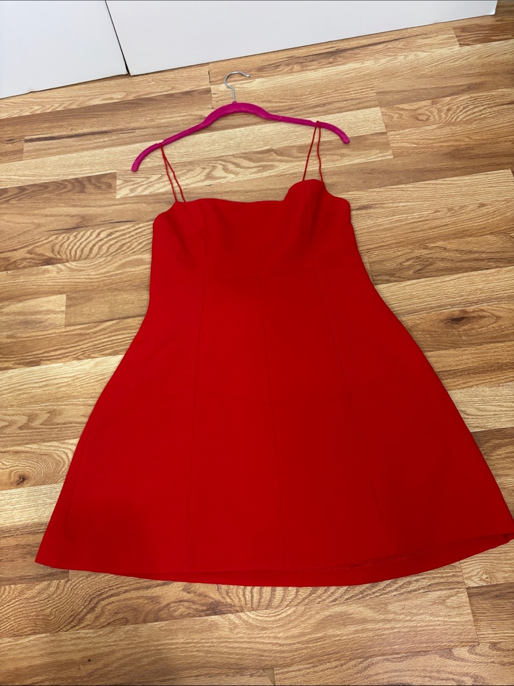 Zara red mini dress with bow on back size M